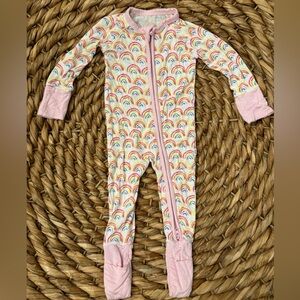 Little Sleepies rainbow footie. Size 0-3 month